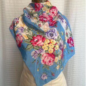 Adrianne Vittadini foral silk scarf, vintage
